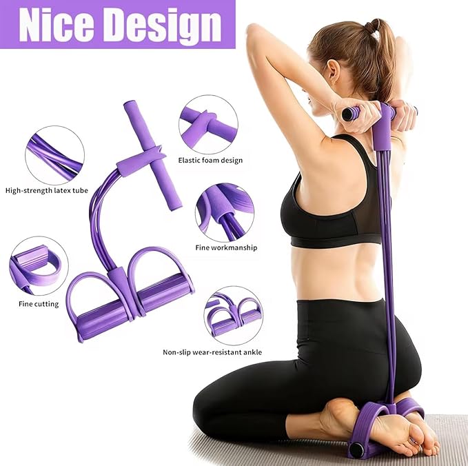 SZ Resistance Band Set – 2 Piece Figure 8 Resistance Band & Pedal Resistance Tubes for Full Body Workout, Arms, Back, Abs & Stretch Training