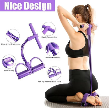 SZ Resistance Band Set – 2 Piece Figure 8 Resistance Band & Pedal Resistance Tubes for Full Body Workout, Arms, Back, Abs & Stretch Training