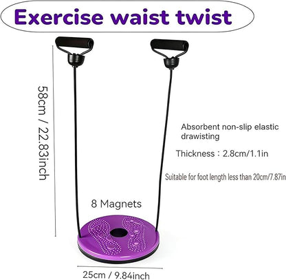 Waist Sculptor with Arm Bands, Non-Slip & Stable Design, 25cm, Waist Twïster Machine, 360° Wäist Trimmers, Balance & Core Training Tool, for Home Gym, Pilates, Yoga, Office Exercise