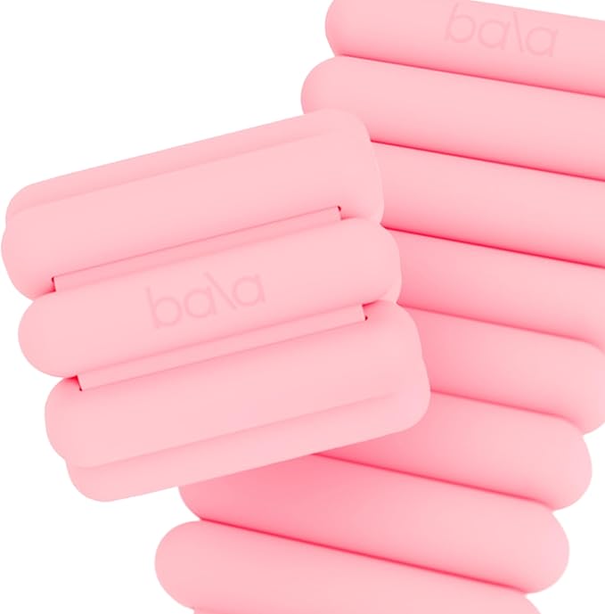 Bala Bangles Wrist & Ankle Weights for Women & Men - Adjustable Weighted Bands - Soft Silicone Arm & Leg Weights for Pilates, Yoga, Walking, Barre, Home Workout & Strength Training Exercise