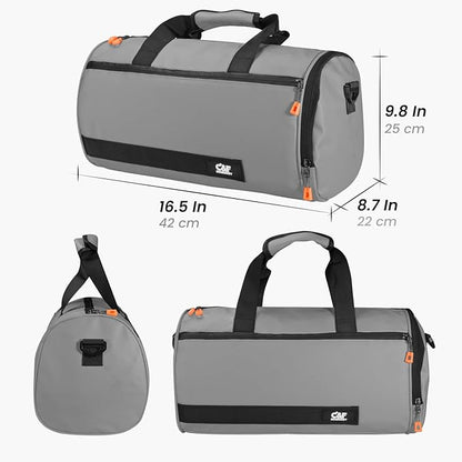 C&F BOGMOST Small Gym Bag for Women & Men,Small Lightweight Duffel Bag Carry On Bags Mini Duffel Travel Bag Waterproof Sports Bags for Workout/Sport/Travel, Light Gray,with Shoes Compartment