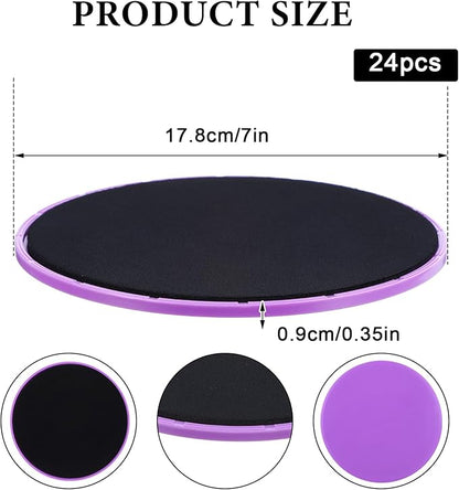 24 Pcs Core Sliders for Working Out Abdominal Exercise Discs Dual Sided Workout Disc Fitness Sliders Exercise Gear for Gym Floors Training Abdominal Core Strength