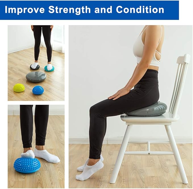 StrongTek Balance Trainer Set – Foam Stability Pad + Hedgehog Balance Pods for Rehab, Core, and Agility Workouts