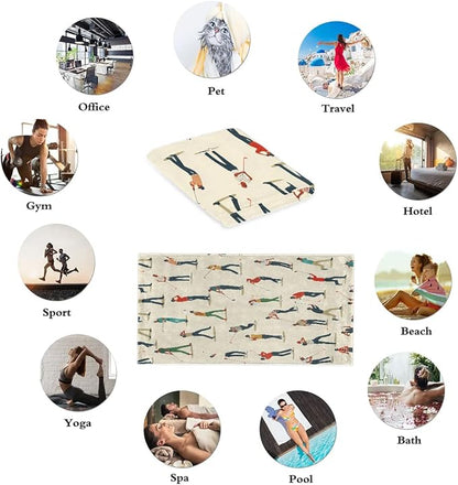 Golf Ball Hand Towels for Bathroom Set of 2, Sport Golf Decorative Bath Hand Towels, Soft Microfiber Absorbent Towel for Fitness, Yoga, Travel, Camping, Gym