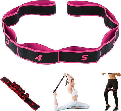 Fitness Resistance Band for Stretching and Yoga, Stretch Strap, Elastic Yoga Stretching Strap, Multi-Loop for Physical Therapy, Pilates, Yoga, Dance & Gymnastics Exercise