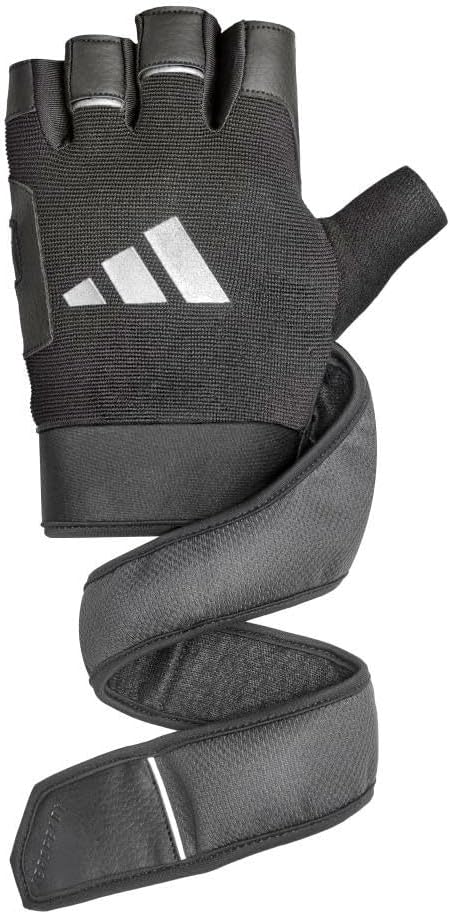 Adidas Wrist Wrap Training & Weightlifting Gloves, Fingerless Workout Gloves