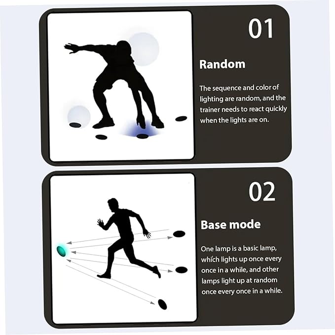 4Pcs/Set Reactions Training Lights, 4 Modes Speed Reactions Lights Training with USB Charging for Fitness, Basketball, Football, Décor de Printemps