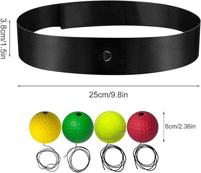 Boxing Reaction Ball Set, 6cm PU Foam Head-Mounted Balls for Reflex, Speed Training, Red Hard Ball, Tennis, Soft and Heavy Balls, Professional Use
