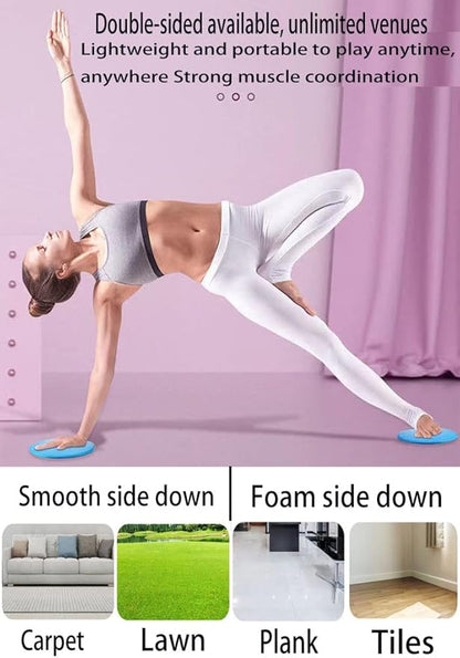 4Pcs Dual Sided Gliding Discs Core Sliders Ultimate Core Ab Fitness Trainer. Leg Exercise Gear for Gym, Home, Yoga, Pilates | Strengthen Abdomen, Burn Fat, Improve Balance