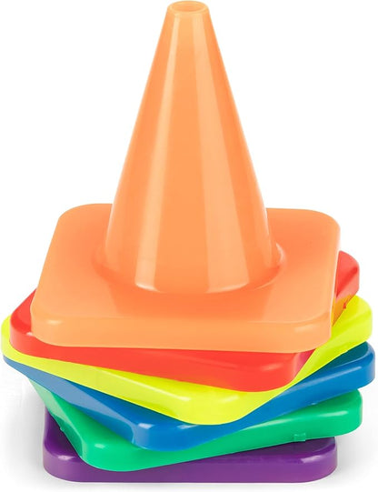 Champion Sports High Visibility Flexible Vinyl Cones for Sports Training, Agility Drills, Field & Gym Marking Sets