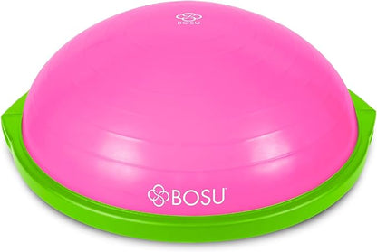 Bosu Balance Ball Exercise Trainer, Home Gym Equipment w/ Guided Workouts & Pump, 26", Blue - Inflatable Fitness Platform for Strength Training, Standing, Balancing, and Core Workout