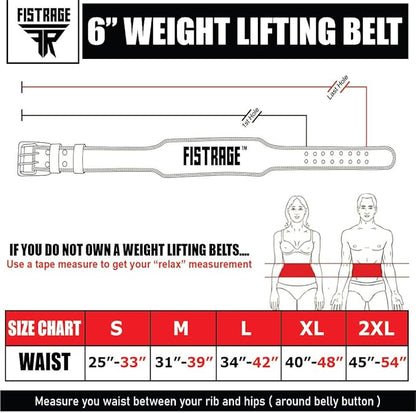 FISTRAGE Power Weight Lifting Leather Belt Gym Back Support Strap Training Fitness Exercise for Tough Workouts | Power Lifters | Supports Lumber Lower Back With Free Wrist Strap