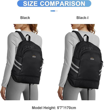 coofay Gym Backpack For Women Waterproof Backpack With Shoe Compartment Lightweight Travel Backpacks Black Sports Backpacks Large Gym Bag