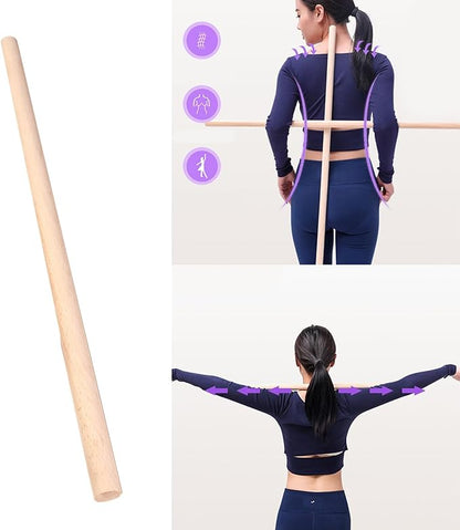 Correct Postures Exercise Stick Mobility Fitness Poles Portable Wood Training Stretching Tool For Women Kids Open Shoulder