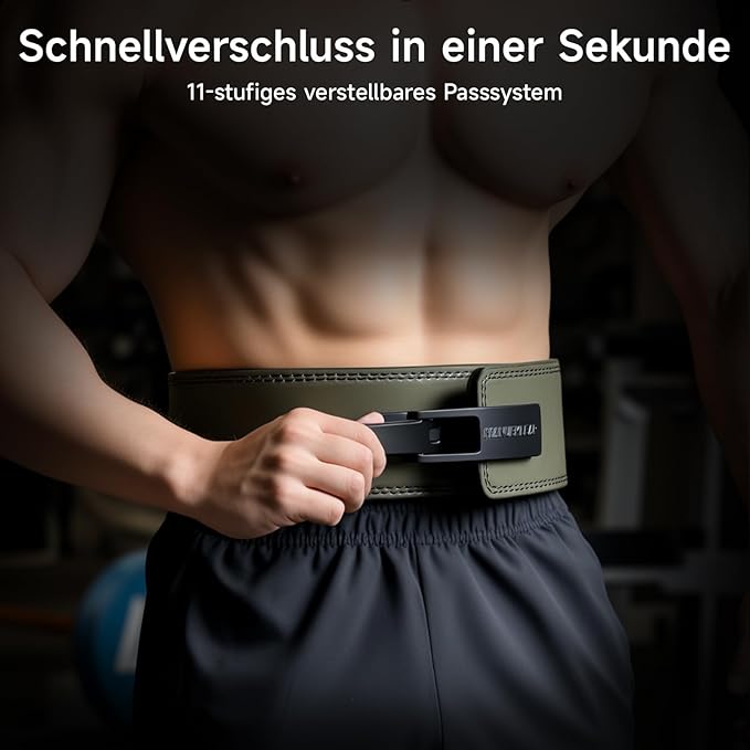 MANUEKLEAR 10mm Thick & 4inch Wide Weight Lifting Belt Lever, Lever Belt Weightlifting for Men and Women, Powerlifting Lever Gym Belt for Squat Deadlift Workout