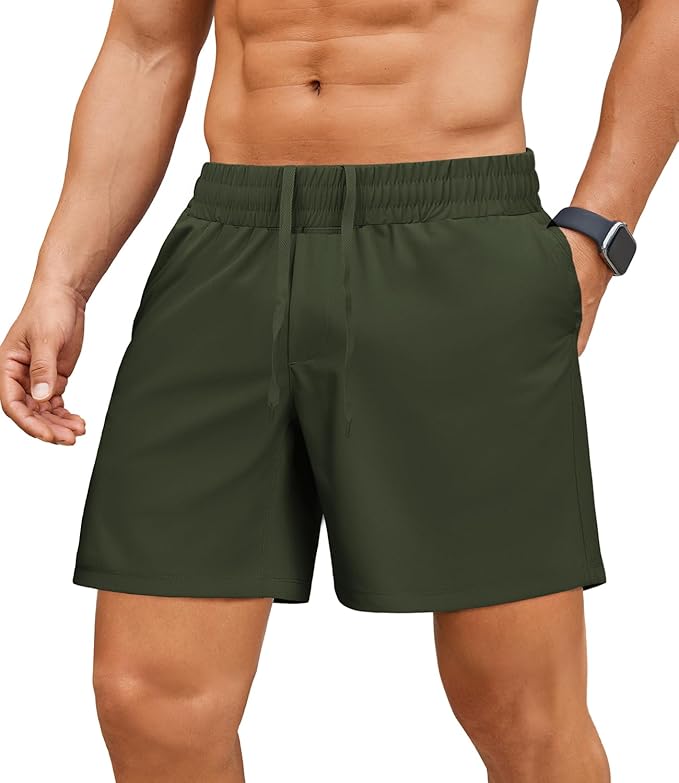 PINSPARK Men's Workout Shorts 5" Lightweight Running Shorts Quick Dry Athletic Gym Shorts with Zip Pocket Towel Loop