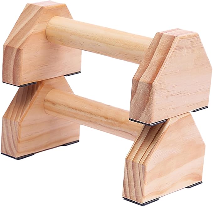 ABOOFAN Push-up Frame and Handstand Bars Solid Wood Muscle Training Device Fitness Equipment Set for Home Strength Training and Calisthenics
