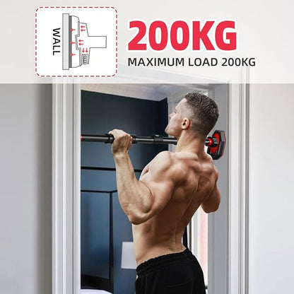 Adjustable Pull up Bar for Doorway - Portable Home Gym Strength Training Equipment with Secure Locking and Comfortable Grip No Drilling Fits 25.59-39.37 Inch Doors