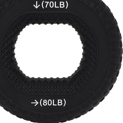 Grip Exercise Ring,70 to 80LB Hand Grip Strengthener Soft Silicone Portable Tire Texture Forearm Finger Exerciser Grip Strength Trainer Ring Black