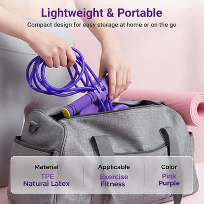 Pedal Resistance Bands with Handles, Upgrade 6-Tube Natural Rubber Foot Pedal Resistance Band for Multifunction Stretching Workout, Abdomen Waist Arms Legs Training