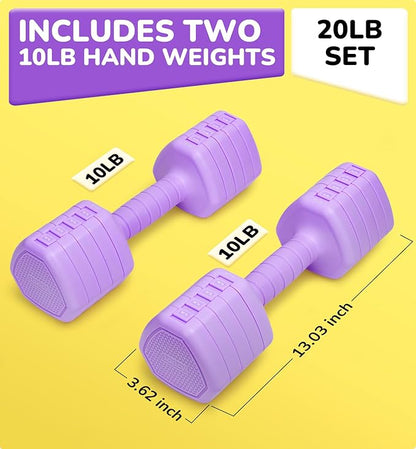 10LBS 20LBS 30LBS Dumbbells Adjustable Dumbbell Set of 2, Hand Weights for Women Men Free Weight Dumbbells Sets for Home Gym & Outdoor Exercise Workout Strength Training Equipments