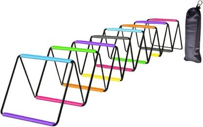 Agility Ladder with Jumping Obstacles, 12 Rung Speed Ladder & 6 Hurdles, Multipurpose Agility Training Equipment for Soccer, Rugby, Footwork Exercise