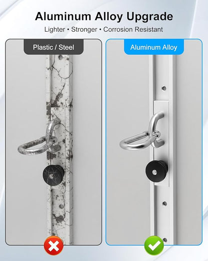 Adjustable Resistance Band Wall Anchor System – Dual 40 inch Aluminum Rails with Sliding Mounts, Space-Saving Home Gym Setup for Strength, Stretch, and Mobility Training
