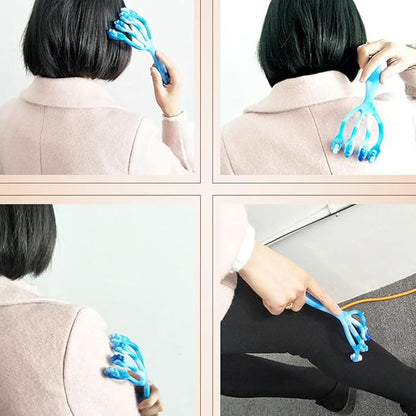 Healifty Handheld Four Claws Roller Massager 7.48 Inch Compact Muscle Massage Tool for Neck Foot Body Head Relief Portable Design