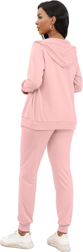 CLOCOR Track Suits for Women Set - Casual 2 Piece Outfits Sweatsuit Pocket Hoodies Long Sleeve with Patchwork Pants Set