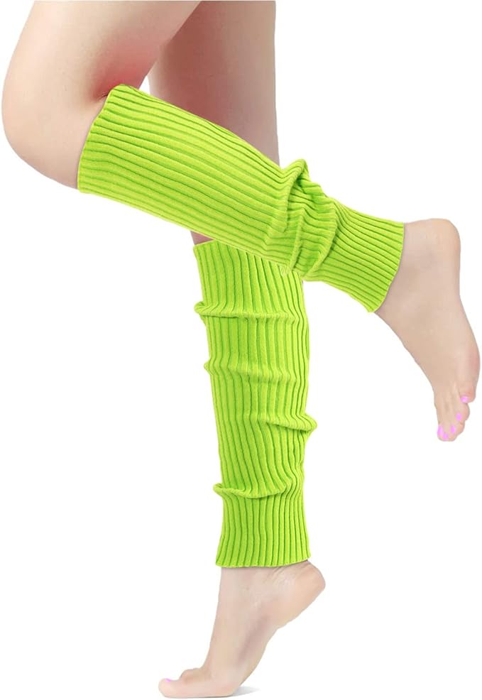 Leg Warmers for Women 80s Headband Wristbands Neon Leg Warmers Set for Sport Yoga - 80s Workout Clothes 90s Outfit for Women