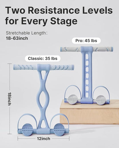 YOTTOY Pedal Resistance Band, Thick Elastic Tension Rope with Handles, Sit-Up Pull Rope Fitness Equipment for Leg, Arm, Abs, Waist, Home Gym