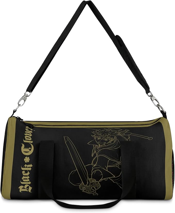 Anime Gym Bag for Women Men - Large Capacity Waterproof Workout Fitness Travel Sports Bags Fashion Street Camping ExpandaCLe Carry On Duffle Bag For Couple (Clover) PTY