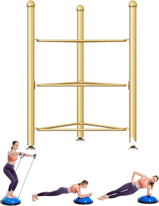 Balance Ball Half Rack 3/5/6/7 Tiers, Iron Half Exercise Balls Holder for Yoga Ball, Home Gym Studios Standing Balls Balance Trainer Shelf