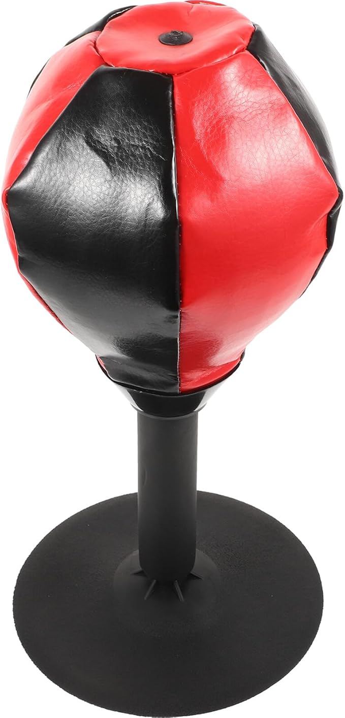 Healifty Desktop Portable Boxing Speed Reaction Ball for Reflex Training, Small Red Decompression Punching Bag for Home and Office Exercise