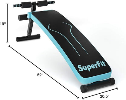 Goplus Adjustable Sit Up Bench, AB Slant Decline Incline Bench, Curved Workout Equipment for Home Gym Strength Training, Max Load 441 LBS