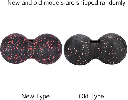 EPP Yoga Foam Roller Massage Ball Set High Density Muscle Recovery Tool for Yoga Rehabilitation Stability Exercises Black Color 30x15cm 11.8x5.9inch (24x12cm Double Balls)