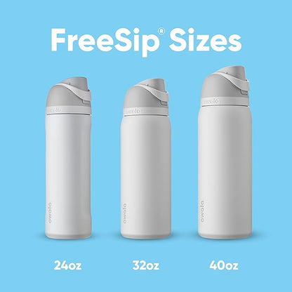 Owala FreeSip Insulated Stainless Steel Water Bottle with Straw, BPA-Free Sports Water Bottle, Great for Travel, 24 Oz, Boneyard (Pack of 6)