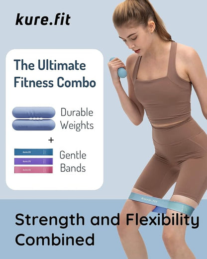 Hand Weight Bars for Women (2.2 LB) | Resistance Booty Bands | Pilates, Yoga, Dance, Aerobics, Running, Cardio, Gym, Strength Training | Non-Slip | Portable Dumbbells | Women & Men
