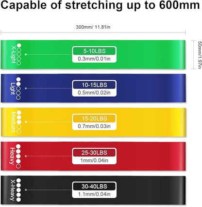Resistance Bands Set (12pcs), Workout Bands with Handles, Door Anchor, Ankle Straps and Carry Bag, Exercise Bands for Shape Body and Home Workouts