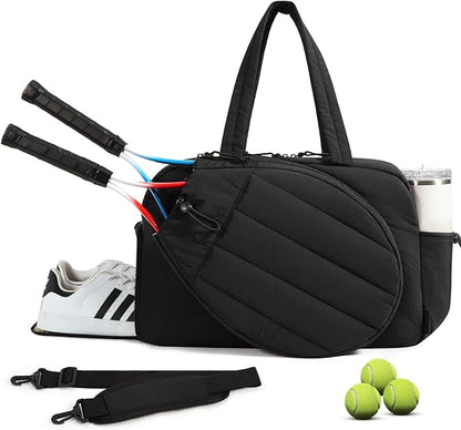 BAGSMART Tennis Gym Bag for Women, Tennis Backpack Holds 2 Rackets with Shoe Compartment, 15.6" Laptop Gym Backpacks for Court, Off-work, Everyday & Overnight Weekend