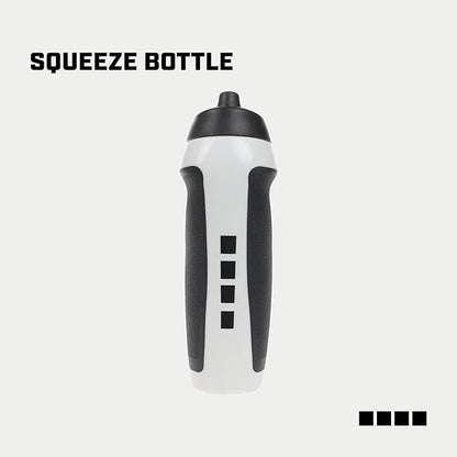 Capelli Sport Sports Water Bottle, Plastic Squeeze Water Bottle with Easy Open Nozzle and Grip Panels, White