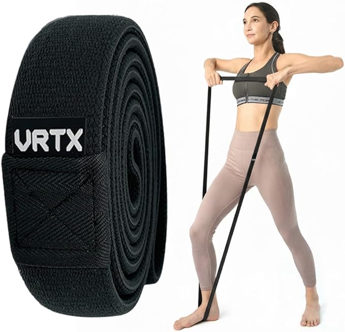 VRTX Fabric Resistance Bands for Men & Women | Long Exercise Band for Workout, Stretch, Yoga, Full Body Training | Soft Mesh Cloth, Non-Slip, High Durability Straps – Single Pack
