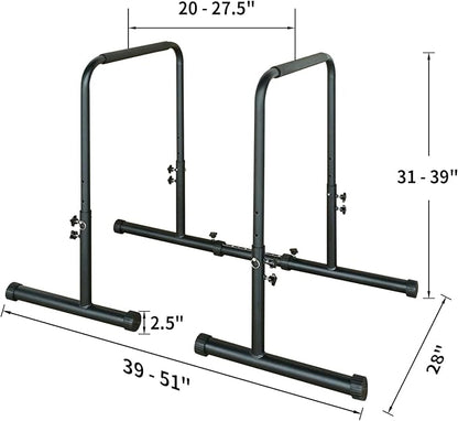 Dip Bar, Adjustable Dip Stands Station for Home, Functional Heavy Duty Parallette Bars for Upper Body Workout (550LBS Loading Capacity, 2025 New Version)