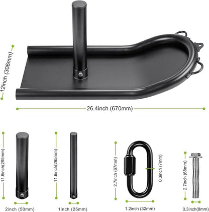 Kipika Weight Sled, Workout Sled, Fitness Strength Training Sled, Speed Training Sled for Athletic Exercise, Speed Improvement, Easily Through Obstacles, Suitable for 1" & 2" Weight Plate