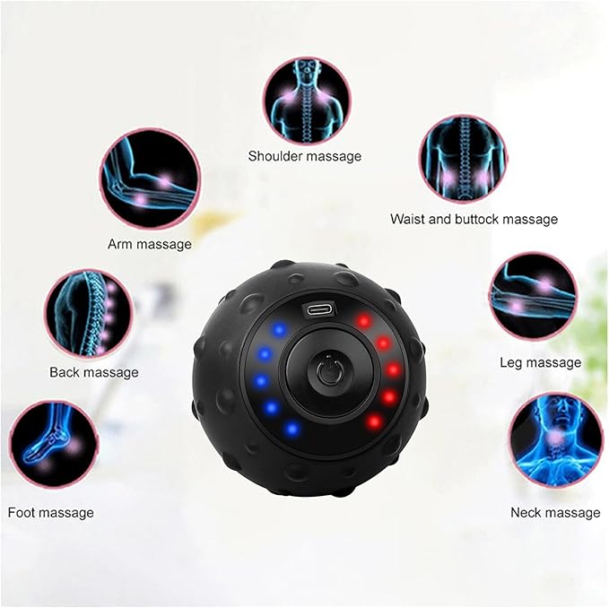 Upgraded 5-Gear Vibrating Massage Ball, Rechargable Massage Vibrating Ball for Fitness, Training, Therapy and Relaxation