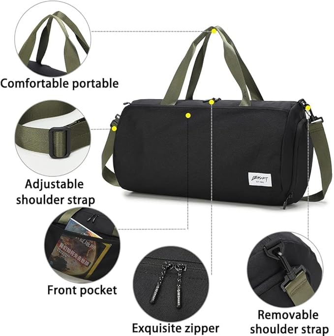 BE SMART Waterproof Mens Gym Bag with Shoe Compartment, Duffle Bag with Wet Pocket for Men, Lightweight Large Sport Carry On Duffel Bag With Tpu Pocket for Travel, Sports, Fitness & Workout