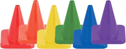 Champion Sports High Visibility Flexible Vinyl Cones for Sports Training, Agility Drills, Field & Gym Marking Sets