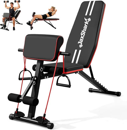 Adjustable Weight Bench, Foldable Workout Bench Press, Weight Benches for Home Gym, Workout Equipment for Full Body Exercise