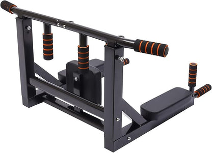 Wall Mounted Pull Up Bar, Power Tower Set Training Equipment Fitness Dip Stand Supports to 440 LBS for Home Gym Indoor Workout