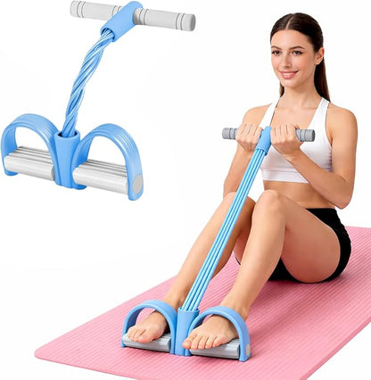 8-Tube Pedal Resistance Band with Handles, Multifunction Foot Pedal Tension Rope Fitness Equipment, Natural Rubber Exercise Puller for Abs, Arms, Waist & Leg Training